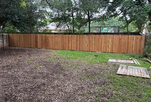 Completed residential fence installation