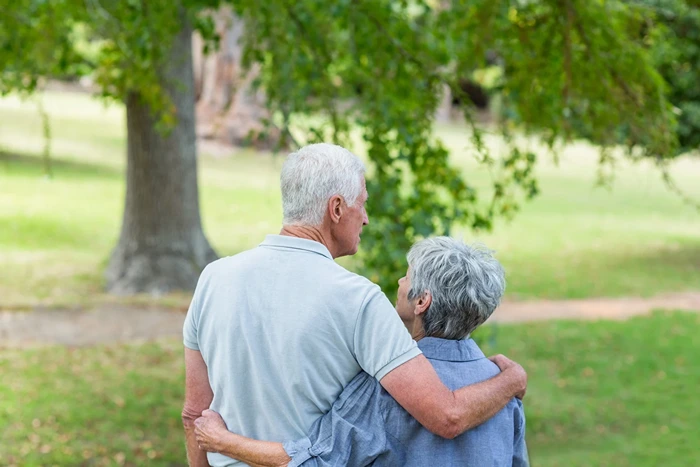 Elderly couple at their San Antonio home